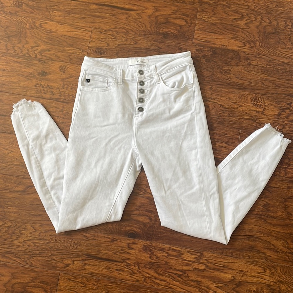 KanCan High Waisted White Jeans size 25